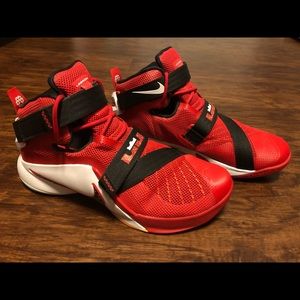 Nike LeBron Soldier IX University Red High Tops